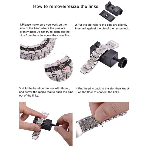 FitTurn for Compatible with Fitbit Charge 3 Bands/ Charge 4 Bands, Bling Bling Crystal Stainless Steel Solid Metal Adjustabl