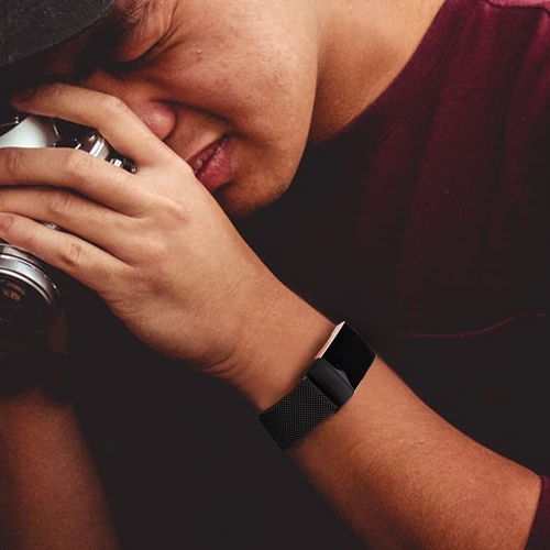 Metal Band Compatible with Fitbit Charge 4 Bands, Fitbit Charge 3 / Fitbit Charge 3 SE Bands, Adjustable Stainless Metal Wristband Bracelet Strap for