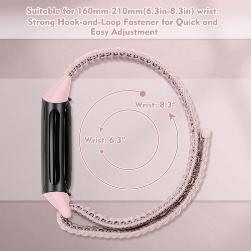 Relting Nylon Band Compatible with Fitbit Charge 5 Bands,Adjustable Breathable Charge 5 Wristbands Replacement for Fitbit Ch