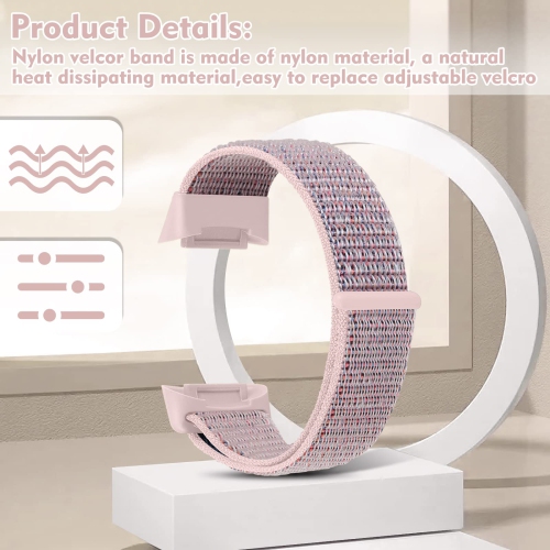 Relting Nylon Band Compatible with Fitbit Charge 5 Bands,Adjustable Breathable Charge 5 Wristbands Replacement for Fitbit Ch