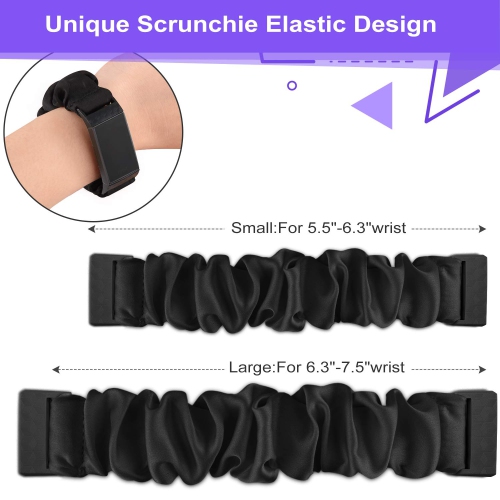 Small Scrunchie Bands Compatible with Fitbit Charge 4 & Fitbit Charge 3 Scrunchie band Women Girls, Soft Elastic Scrunchy Cloth Fabric Strap
