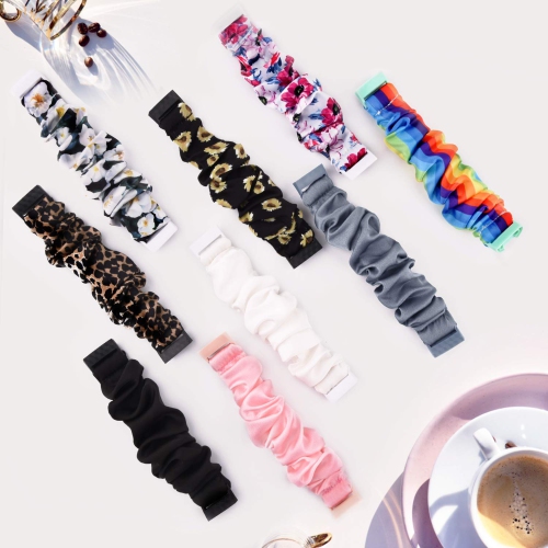 Small Scrunchie Bands Compatible with Fitbit Charge 4 & Fitbit Charge 3 Scrunchie band Women Girls, Soft Elastic Scrunchy Cloth Fabric Strap