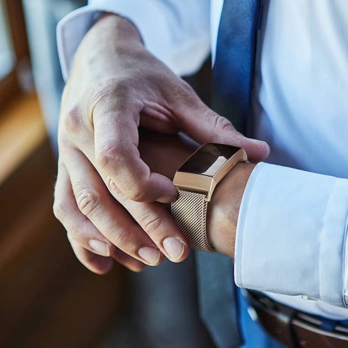 Amzpas Metal Band Compatible with Fitbit Charge 4 Bands, Fitbit Charge 3 / Fitbit Charge 3 SE Bands, Adjustable Stainless Me