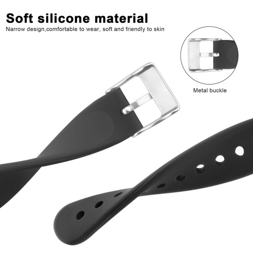 Vancle Slim Bands Compatible with Fitbit Charge 4 / Charge 3 / Charge 3 SE Bands, Classic Soft Replacement Wristband Sport S