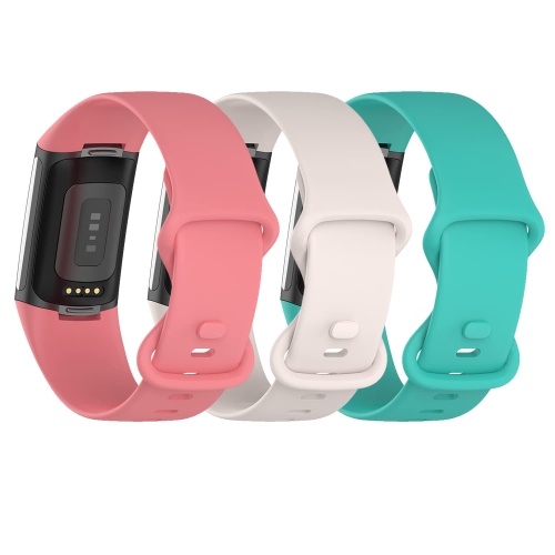 Ownzone – Paquet de 3 bracelets en silicone compatibles avec les bracelets charge 5 pour femmes, bracelet sport ajustable en silicone souple Repl