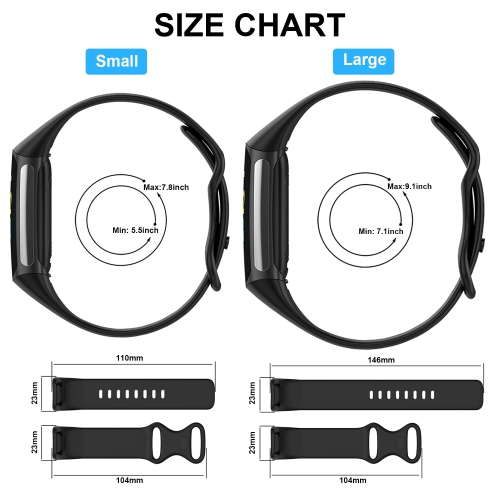 Ownzone – Paquet de 3 bracelets en silicone compatibles avec les bracelets charge 5 pour femmes, bracelet sport ajustable en silicone souple Repl