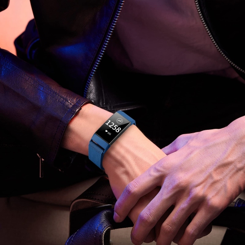 Relting Stainless Steel Mesh Watch Band for Fitbit Charge 3/Fitbit Charge 4/Fitbit Charge 3 SE/Fitbit Charge 4 SE, Metal Rep