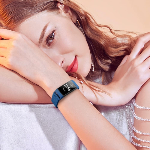 Relting Stainless Steel Mesh Watch Band for Fitbit Charge 3/Fitbit Charge 4/Fitbit Charge 3 SE/Fitbit Charge 4 SE, Metal Rep