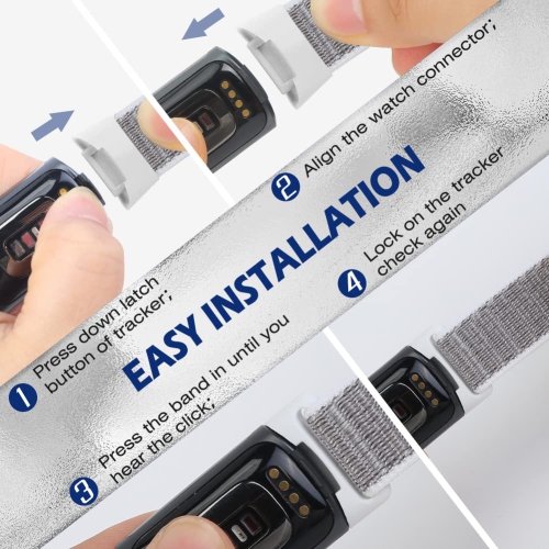 AVOD Sport Loop Nylon Watch Bands Only Compatible with Fitbit Charge 5 Bands, Adjustable Breathable Replacement Soft Nylon L