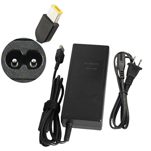 20V 4 5A 90Watt Rectangle USB Tip Laptop AC Adapter for Lenovo ThinkPad Edge