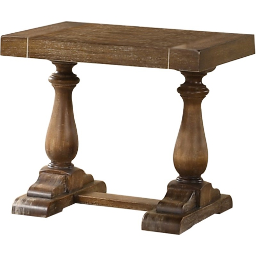 BEST MASTER  Furniture Amy 27" Transitional Wood End Table In Driftwood