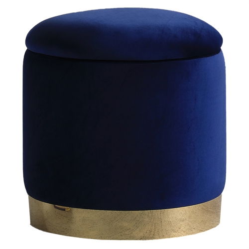 Jacobson Tufted Velvet Blue Accent Ottoman