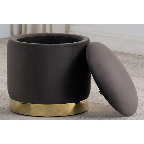 Jacobson Tufted Velvet Gray Accent Ottoman