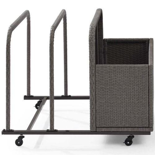 Afuera Living Contemporary Wicker Patio Float Caddy in Weathered Gray