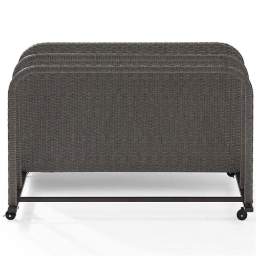 Afuera Living Contemporary Wicker Patio Float Caddy in Weathered Gray