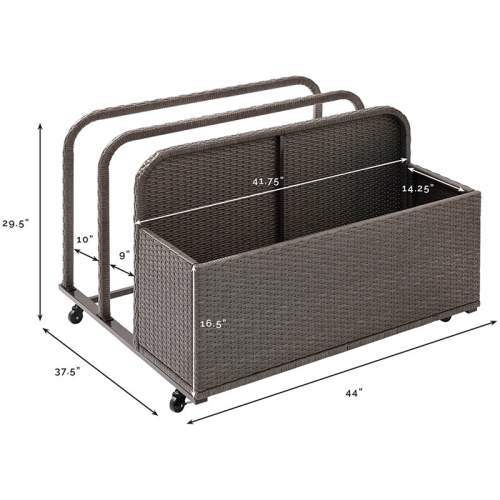 Afuera Living Contemporary Wicker Patio Float Caddy in Weathered Gray