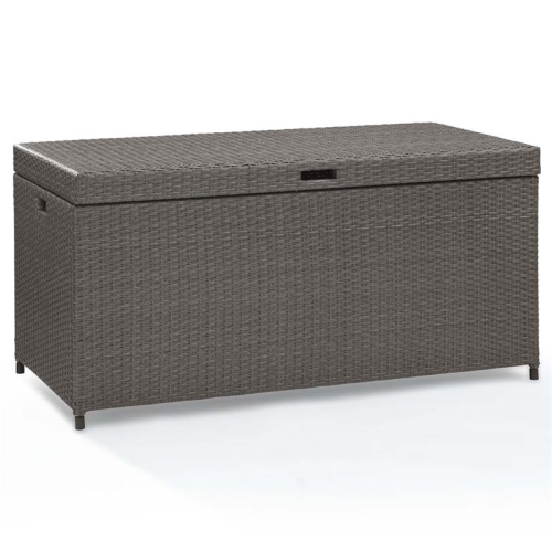 CROSLEY FURNITURE Crosley Palm Harbor Wicker Patio Deck Box In Weathered Gray