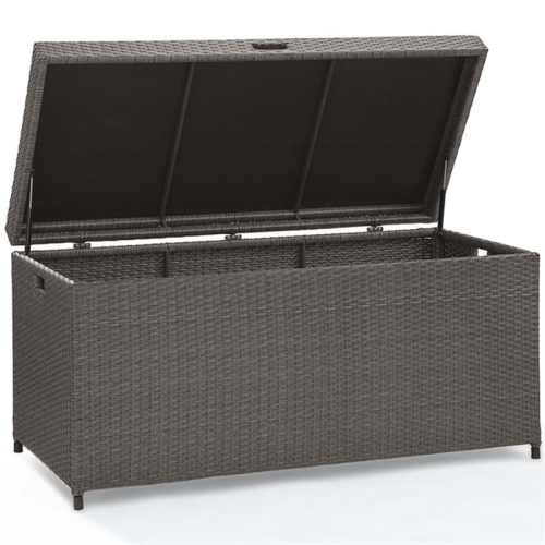 Crosley Palm Harbor Wicker Patio Deck Box in Weathered Gray