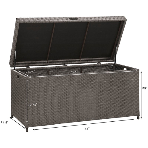 Crosley Palm Harbor Wicker Patio Deck Box in Weathered Gray
