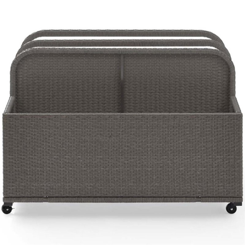 Crosley Palm Harbor Coastal Wicker / Rattan Patio Float Caddy in Weathered Gray