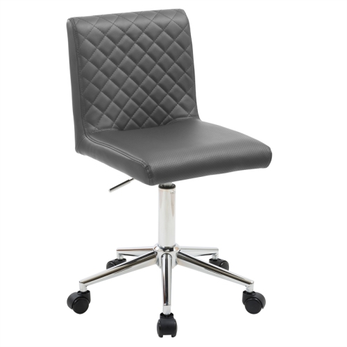 Barry 24.5" Faux Leather Swivel Office Chair in Gray
