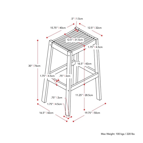 CorLiving Miramar White Washed Wood Outdoor Pub Set - 5pc
