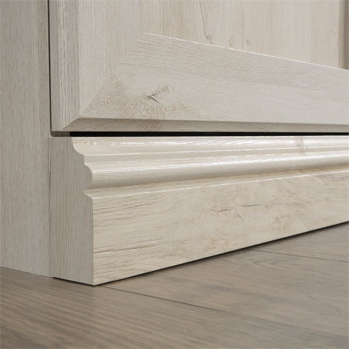 Pemberly Row Storage 3-Shelf 2-Door Tall Wood Bookcase in Chalked Chestnut