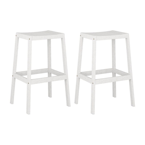 CORLIVING CANADA  Corliving Miramar Washed Wood Outdoor Bar Stool In White