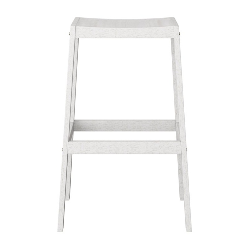 CorLiving Miramar White Washed Wood Outdoor Bar Stool