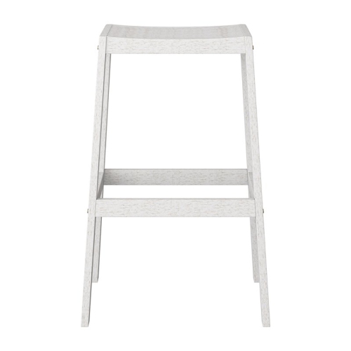 CorLiving Miramar White Washed Wood Outdoor Bar Stool