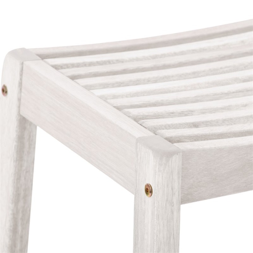 CorLiving Miramar White Washed Wood Outdoor Bar Stool