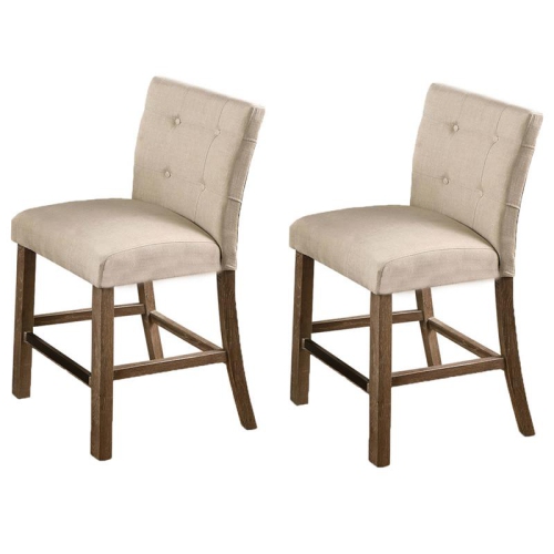 BEST MASTER  Hadley Solid Wood Counter Height Chair - Light Gray/beige (Set Of 2)