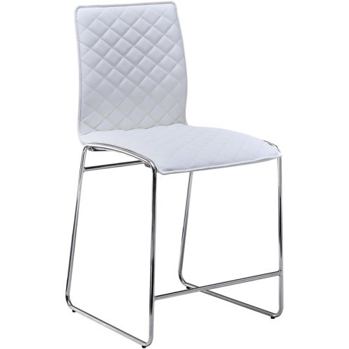 BEST MASTER  Furniture Duncan 24" Faux Leather Counter Stool In White/chrome