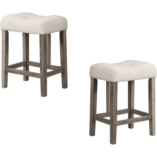 Counter Stool Natural White Set of 2, Furniture