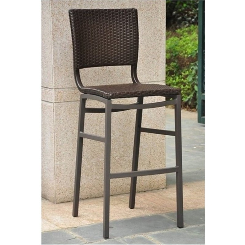 Bowery Hill Wicker Aluminum Patio Bar Stool