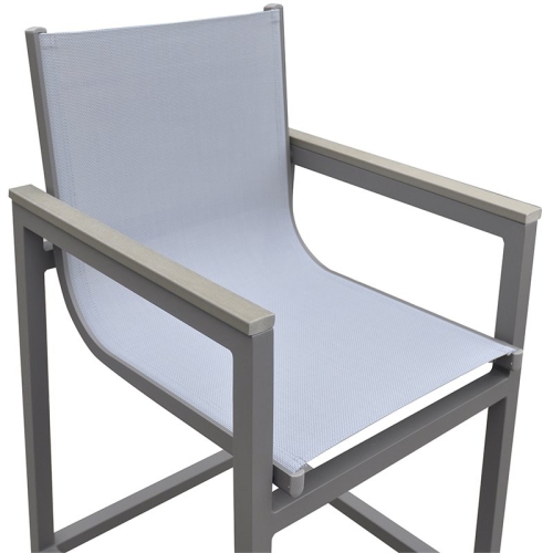 Armen Living Marina Modern Aluminum 31" Patio Bar Stool in Gray