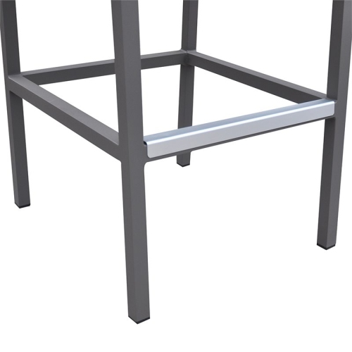 Armen Living Marina Modern Aluminum 31" Patio Bar Stool in Gray