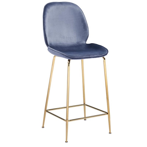 BEST MASTER  Preston 29" Velvet Counter Stool In (Set Of 2) In Gray