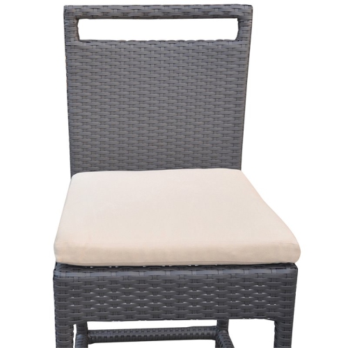 Armen Living Tropez Modern Aluminum 29" Patio Bar Stool in Gray and Beige