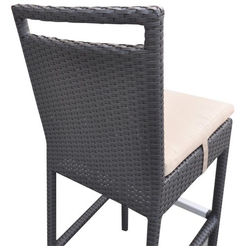 Armen Living Tropez Modern Aluminum 29" Patio Bar Stool in Gray and Beige