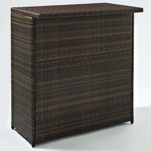 CROSLEY FURNITURE Crosley Palm Harbor Wicker Patio Bar In Brown