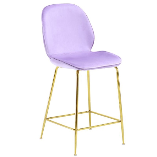 BEST MASTER  Preston 24" Velvet Counter Stool In Pink (Set Of 2)