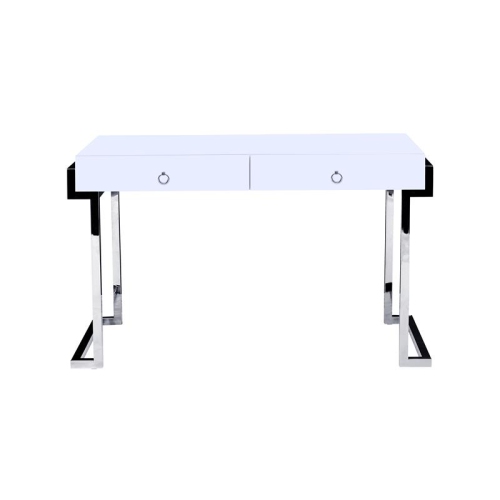 Best Master Juneau Modern 2-Drawer Engineered Wood Computer Desk in Silver