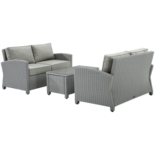 CROSLEY FURNITURE  Bradenton 3 Piece Patio Sofa Set In In Gray