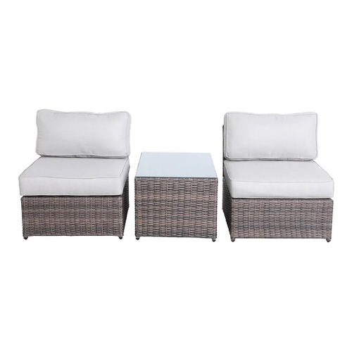 Living Source International 2-Person Seating Group with Cushions in Gray/Brown