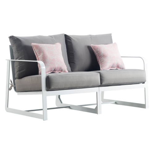 ELLE DCOR  Elle Decor Mirabelle Outdoor Sofa In Gray And French In White