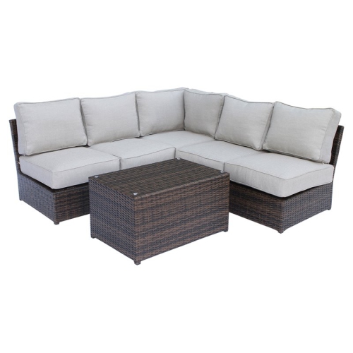 LIVING SOURCE  International 6-Piece Sectional Set W/ Cushions In Espresso Finish