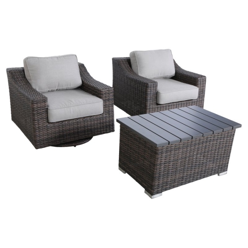 LIVING SOURCE  International 2-Person Seating Group With Cushions In Brown/gray