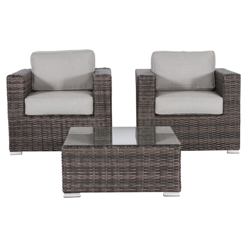 LIVING SOURCE  International 3-Piece Wicker Conner Seating Group In Espresso