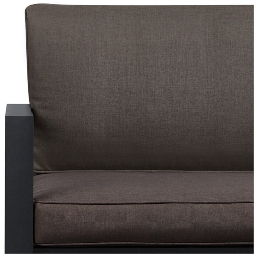 Afuera Living Contemporary Aluminum Patio Loveseat in Black